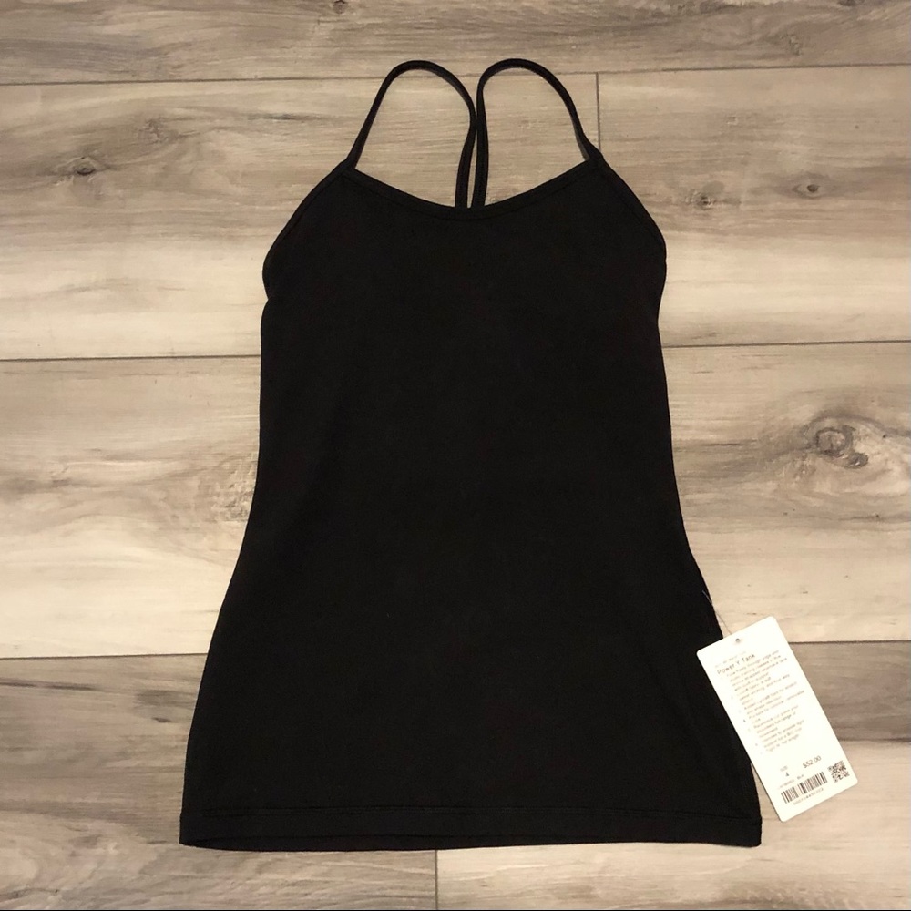 NWT Lululemon Power Y Tank Luon in Black size 4
